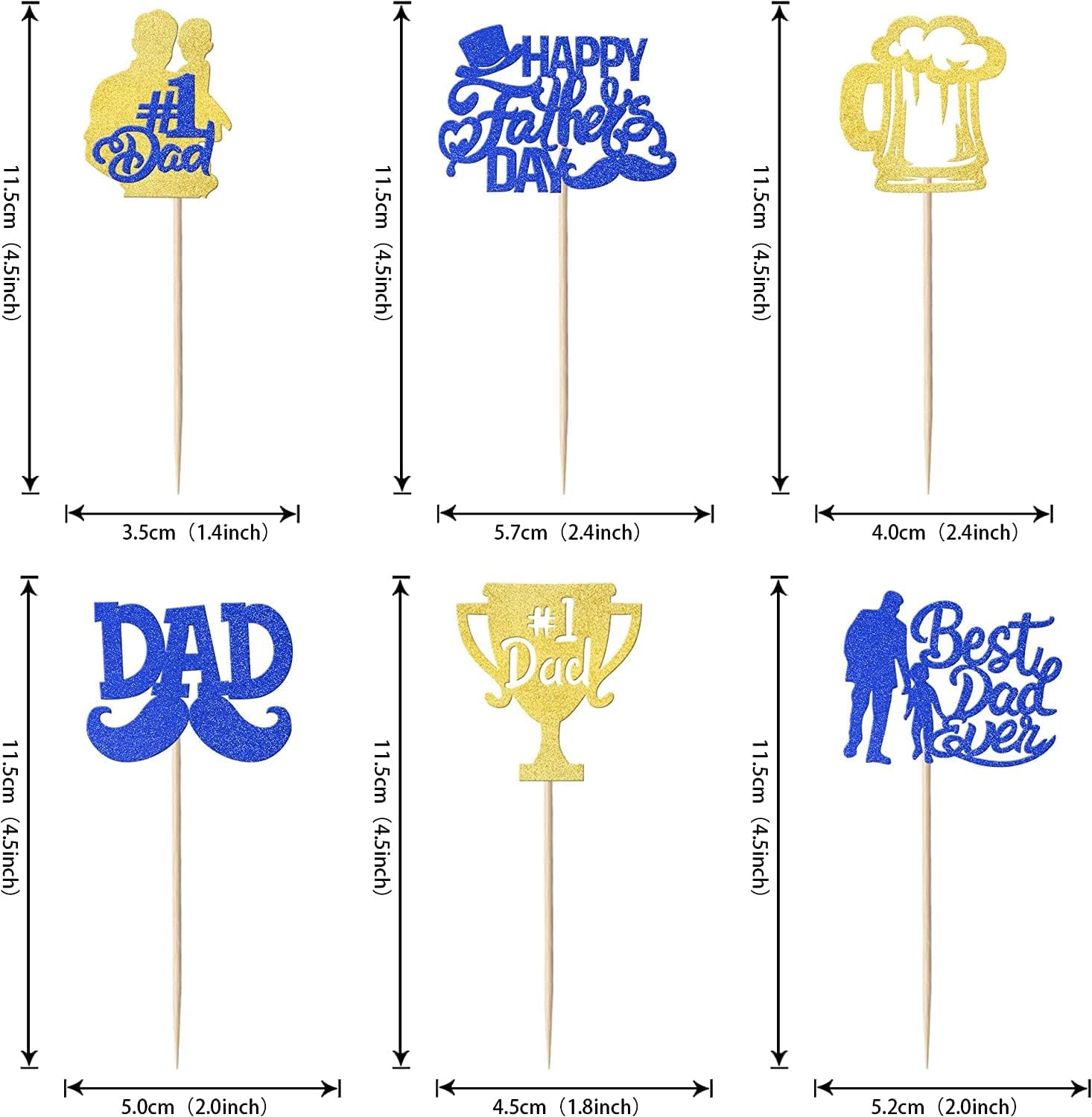 Thumbnail 1 de SYKYCTCY Tortendeko 24 Stück für Vatertag 🎂
