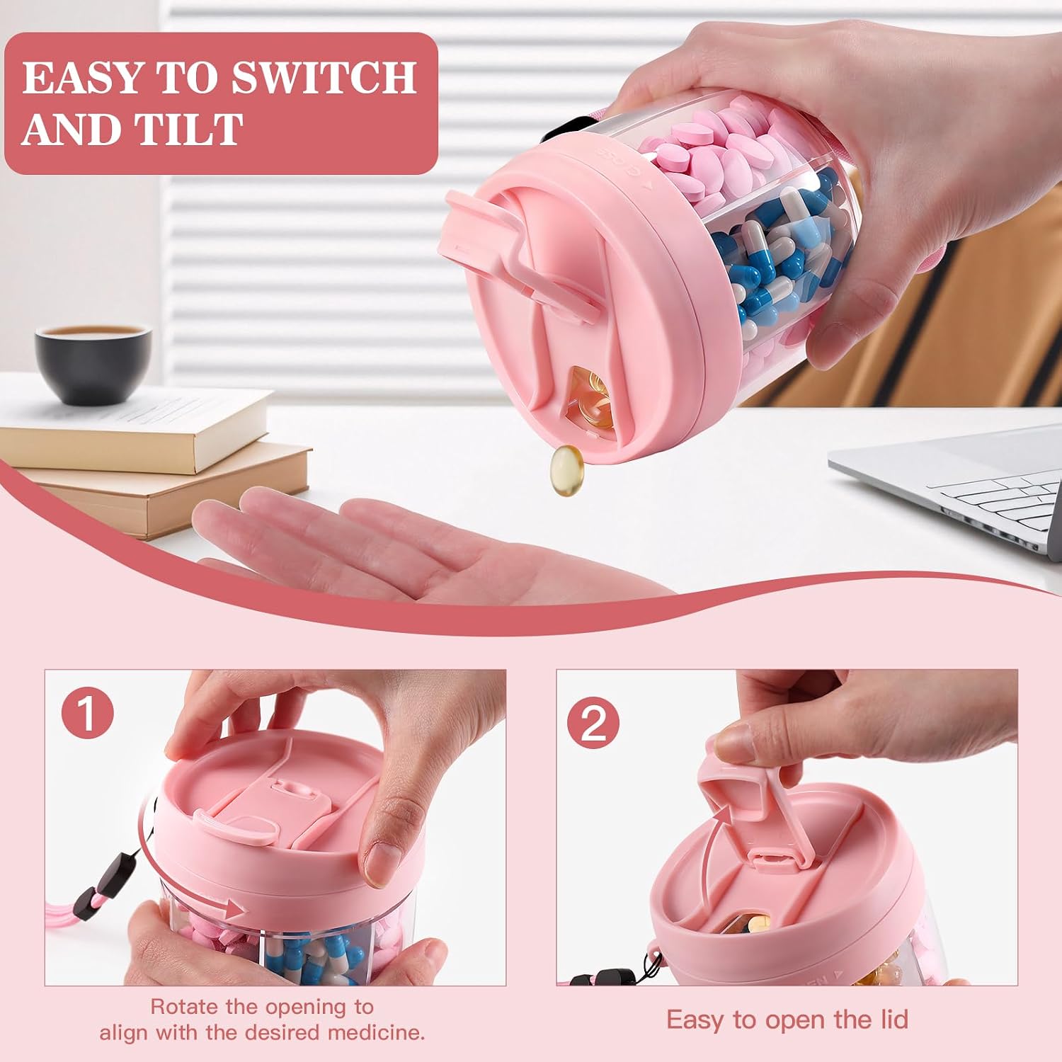 Detalle de Pill Organizer with 7 Large Compartments