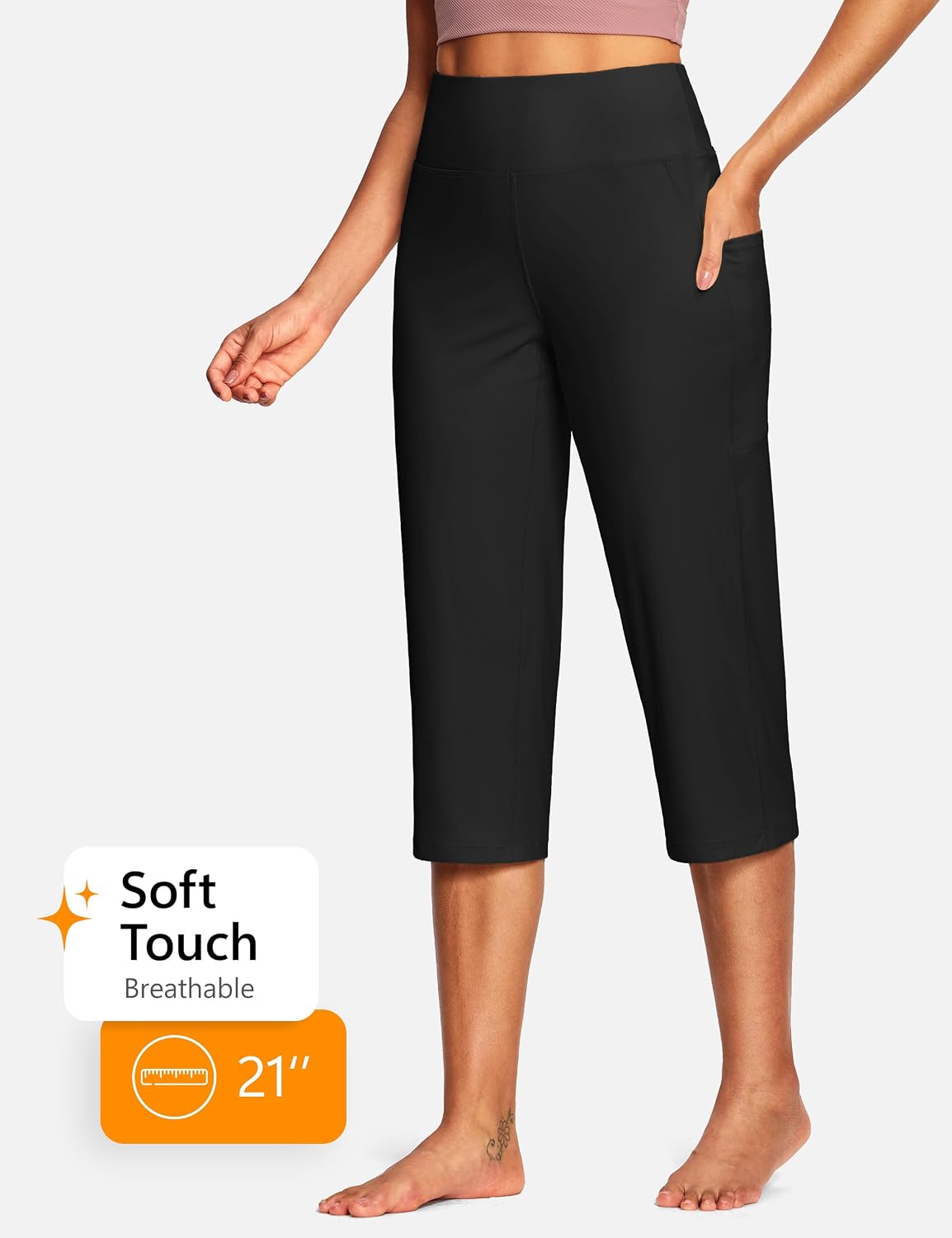 Detalle de ISEEGZ Capri Pants 3.5-inch High Waist