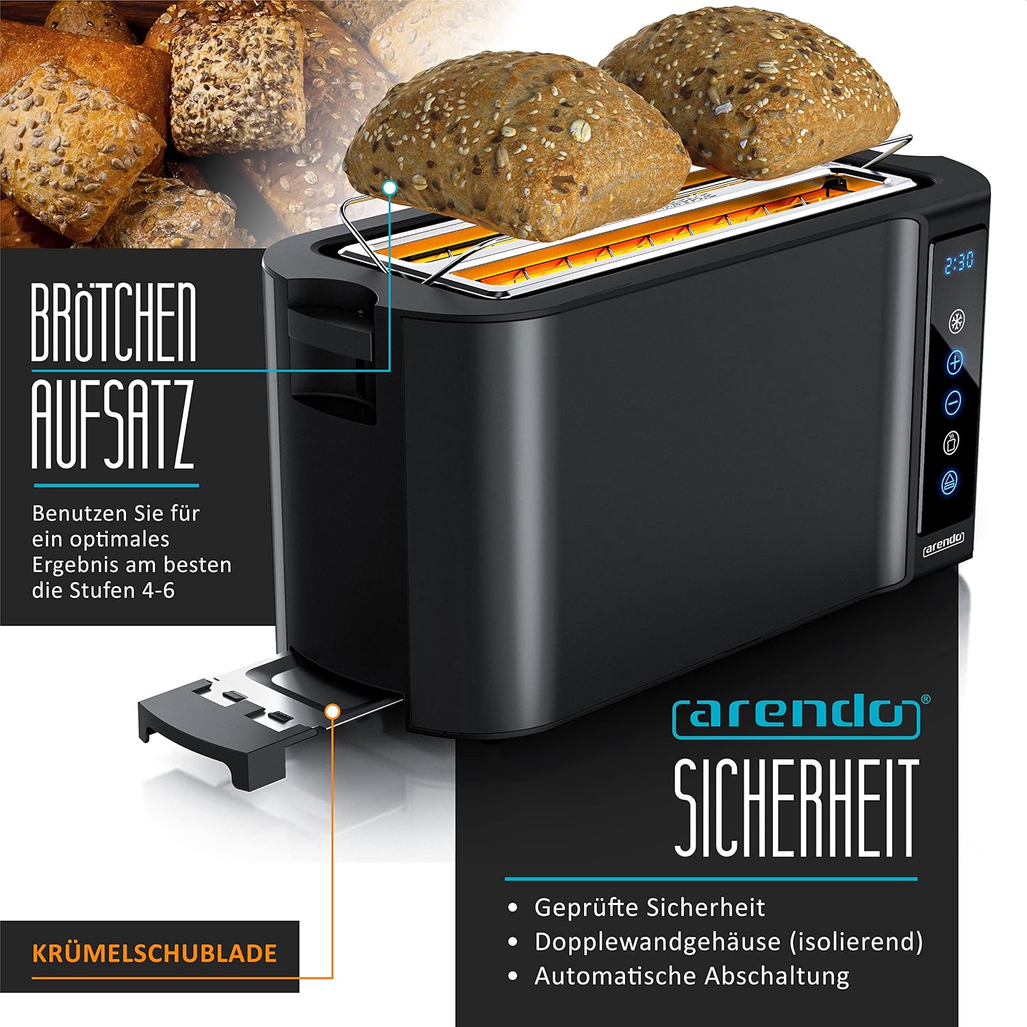 Thumbnail 3 de Edelstahl Toaster mit Touchpanel 1500 W