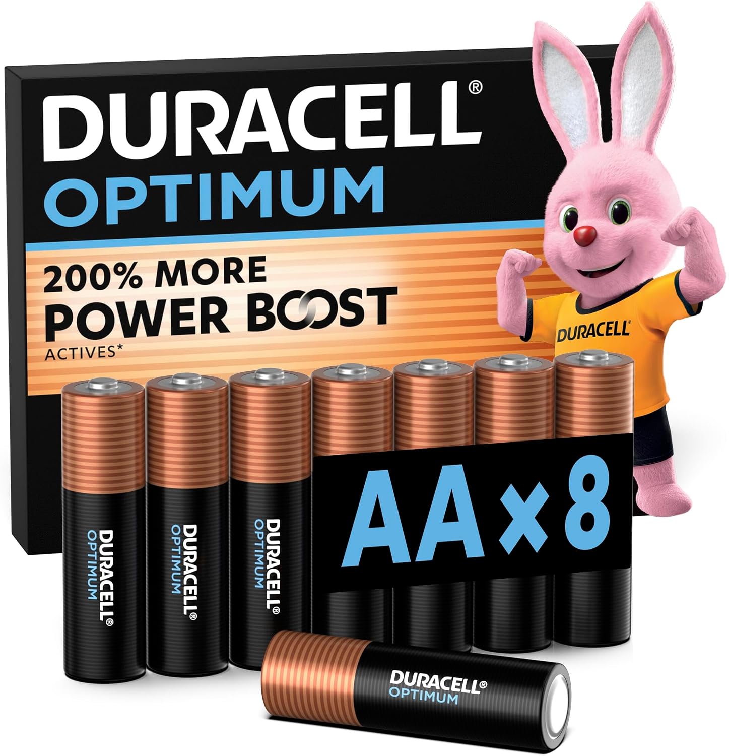 Detalle de DURACELL Optimum AA Batteries (8 Pack) – 1.5V Alkaline Power for Modern Devices