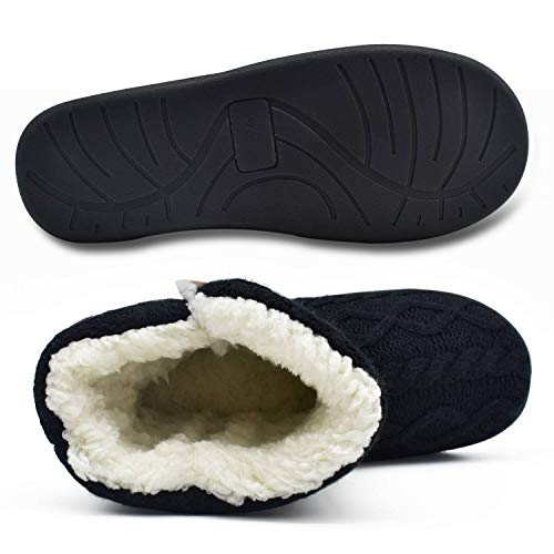 Detalle 2 de ONCAI Chaussons bottillons pour femme, fourrure synthétique, noir, 38/39 EU