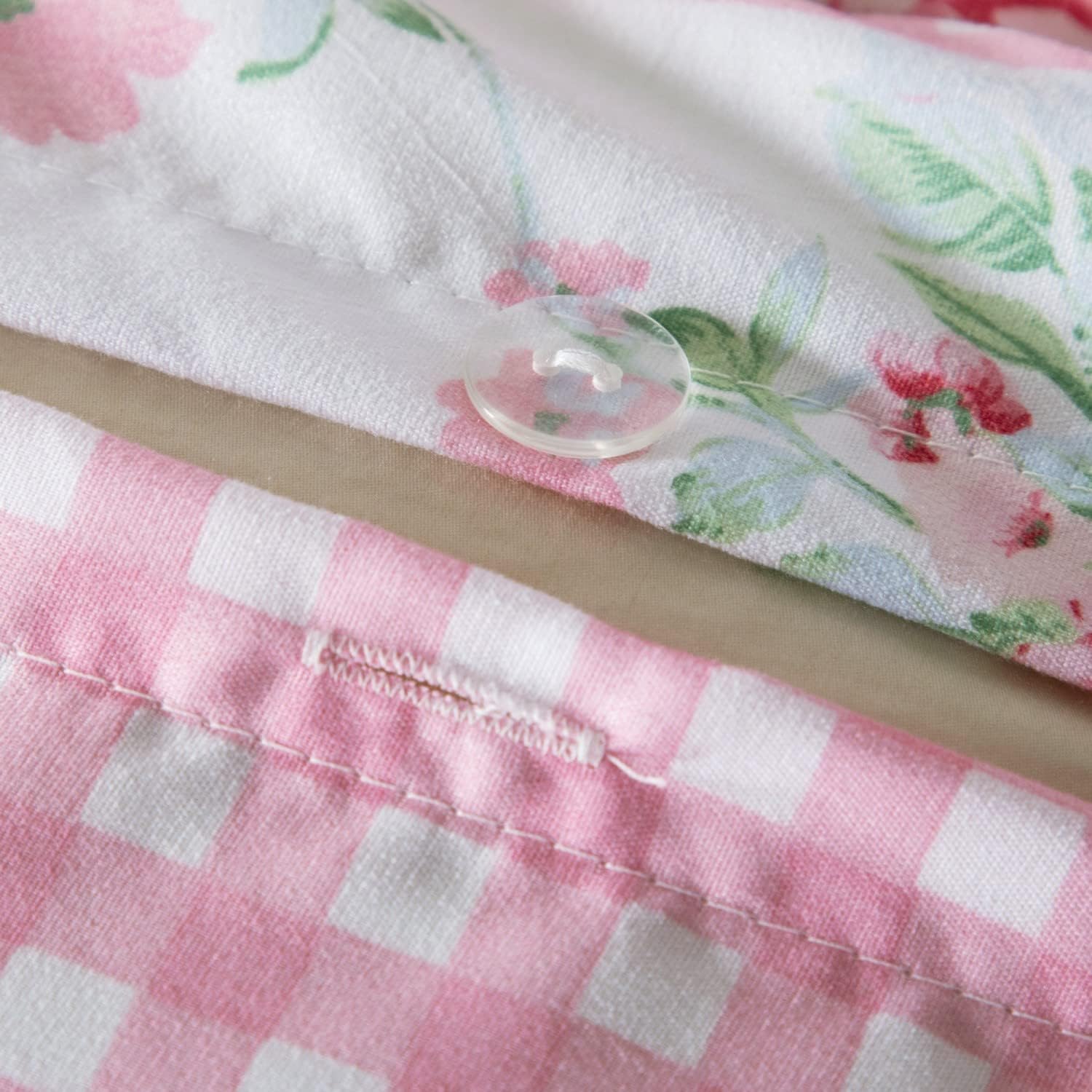 Detalle de Prime Linens Duvet Cover Set 4 Pcs – Brushed Microfibre, Floral Pink (Double)