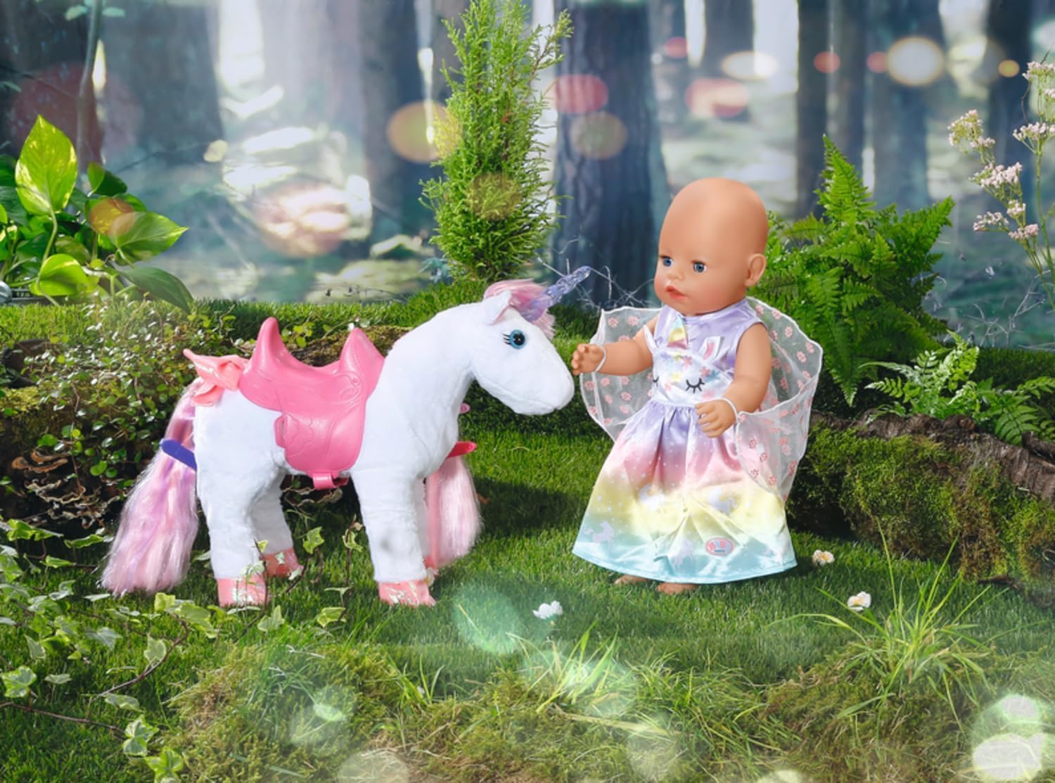 Detalle de BABY born Einhorn Feen Outfit – buntes Puppenkostüm mit Flügeln für ca. 43 cm Puppen