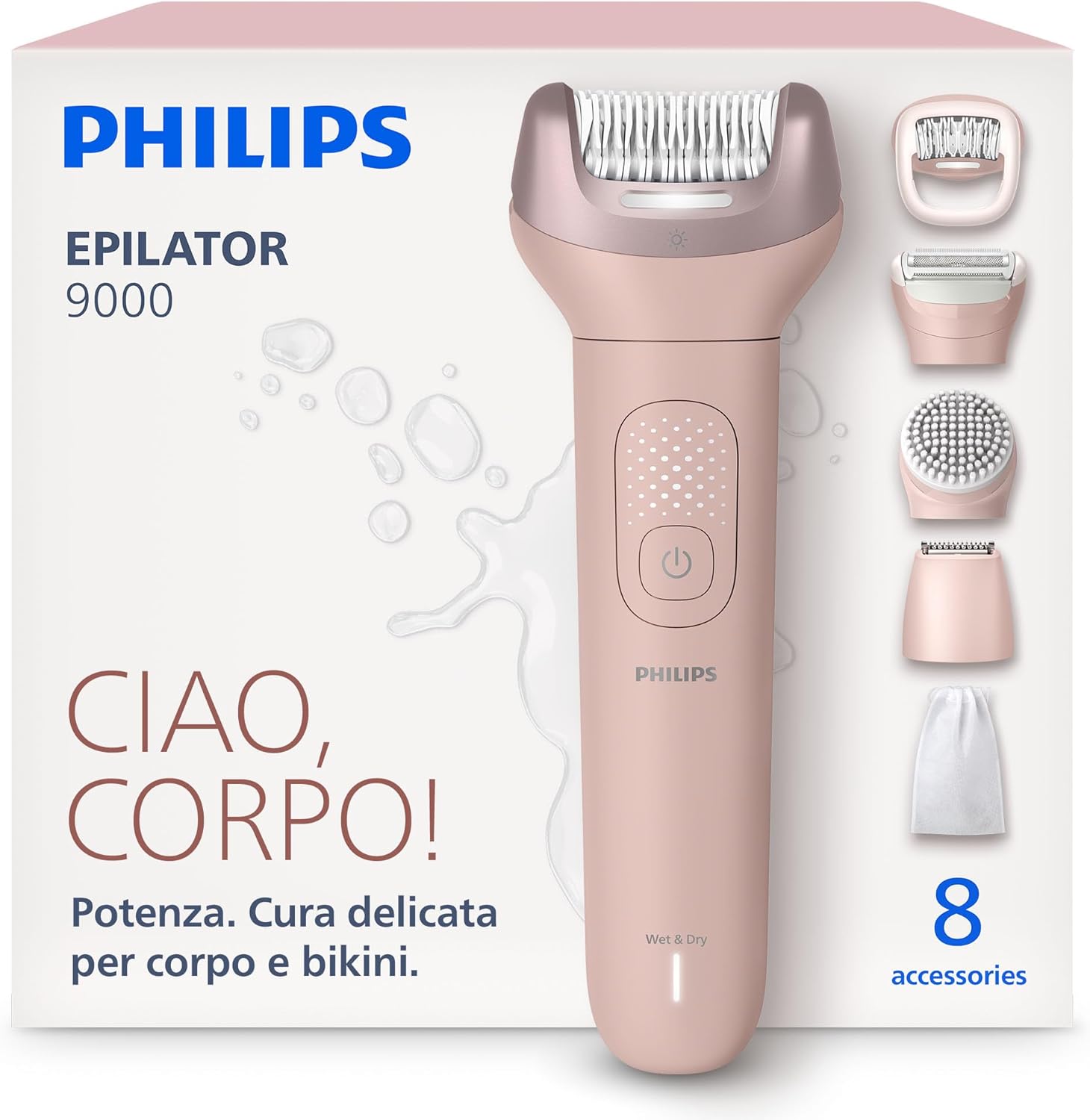Philips Epilatore Serie 9000 BRE719/00: epilazione Wet & Dry professionale a casa