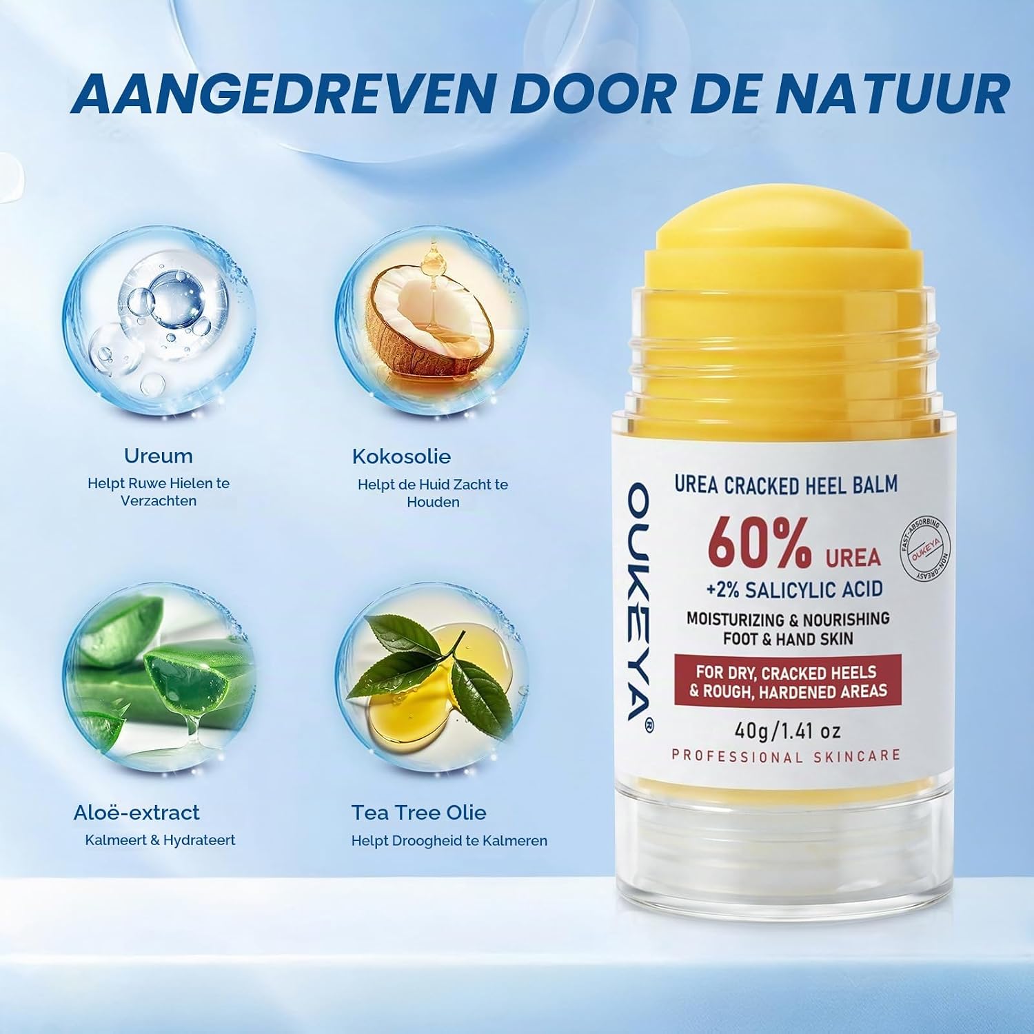 Thumbnail 1 de OUKEYA Eeltverwijderstick met 60% ureum en 2% salicylzuur, 40 g