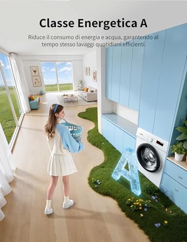 Detalle de COMFEE' Lavatrice Slim 9 kg – Motore BLDC silenzioso, classe A ed eliminazione batteri con Steam Wash