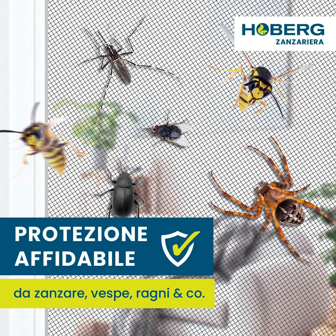 Thumbnail 2 de Hoberg Zanzariera magnetica con fissaggio innovativo | Tagliabile 150 x 130 cm, 16 magneti, Nero