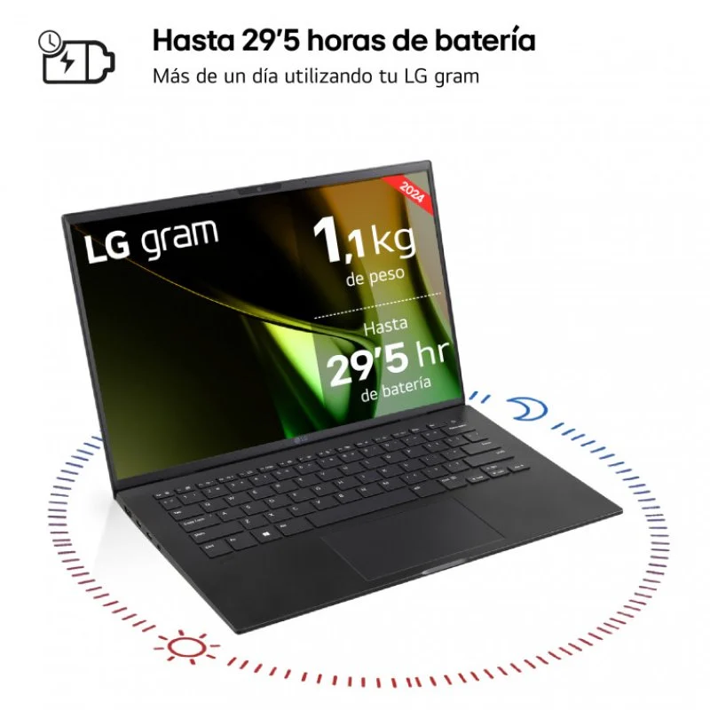 Detalle de LG Gram 14Z90S-G.AD78B portátil 32GB 1TB SSD 14"