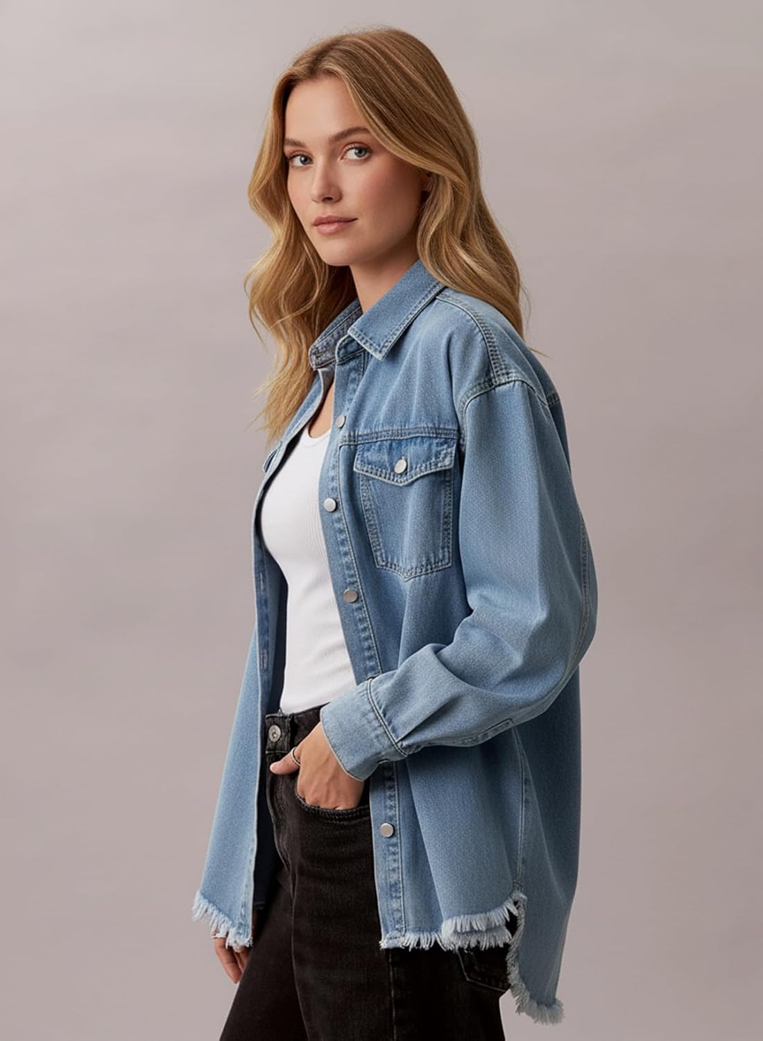 Thumbnail 2 de Dokotoo Women's Oversized Denim Jacket: Versatile Casual Outerwear