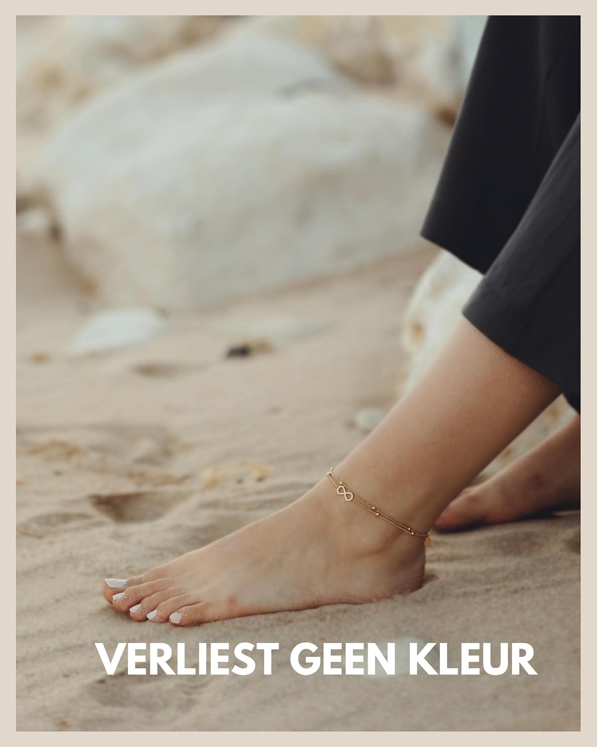 Thumbnail 1 de GOOD.designs Infinity enkelbandje, verstelbaar 22–27 cm, met 18K goudcoating