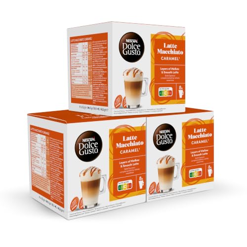 NESCAFÉ Dolce Gusto Latte Macchiato Caramel, 48 cápsulas con café y caramelo