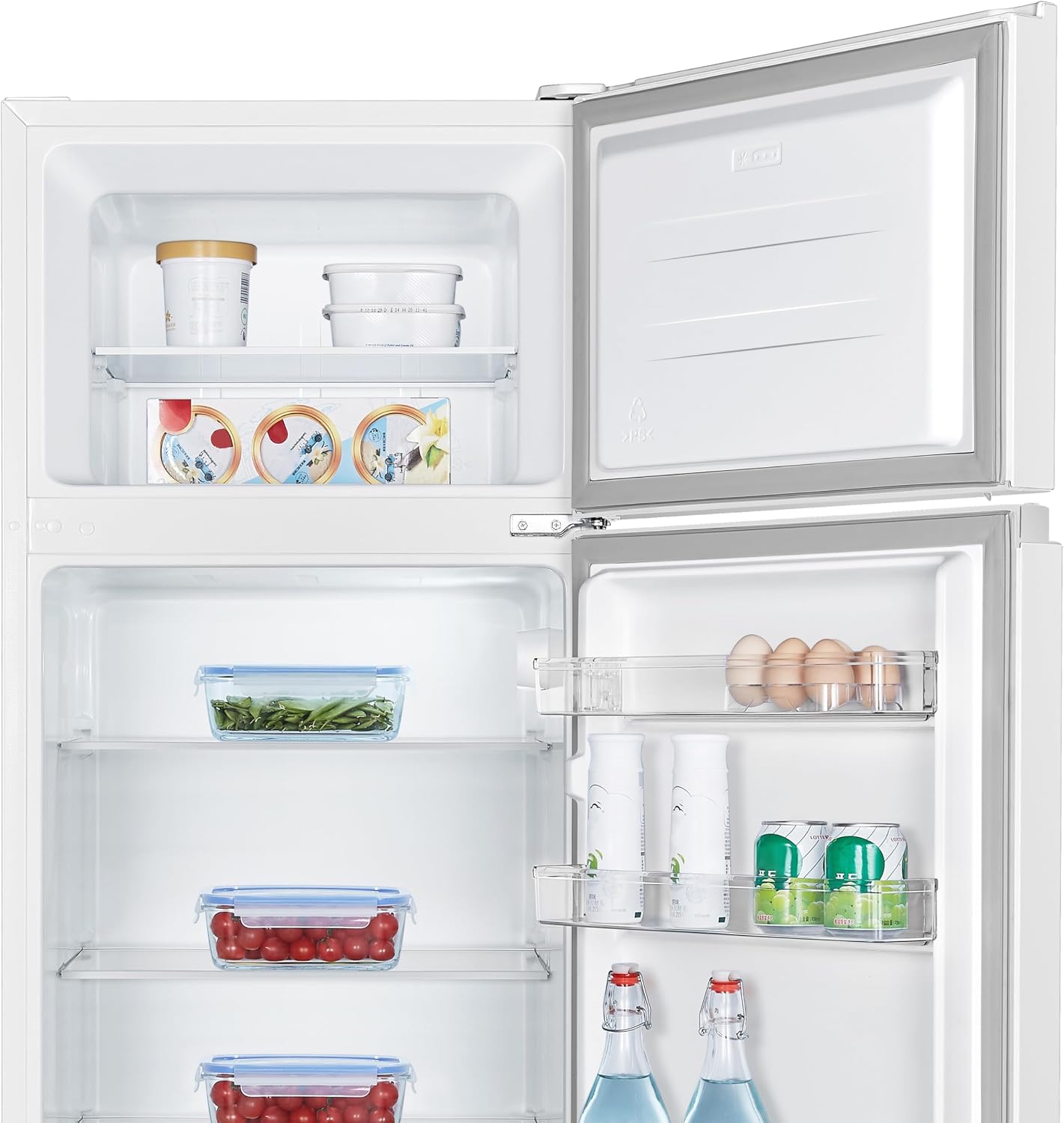 Detalle 1 de Hisense MTM55205E frigorífico de dos puertas con cajón de frutas y verduras, LED y 40 dBA