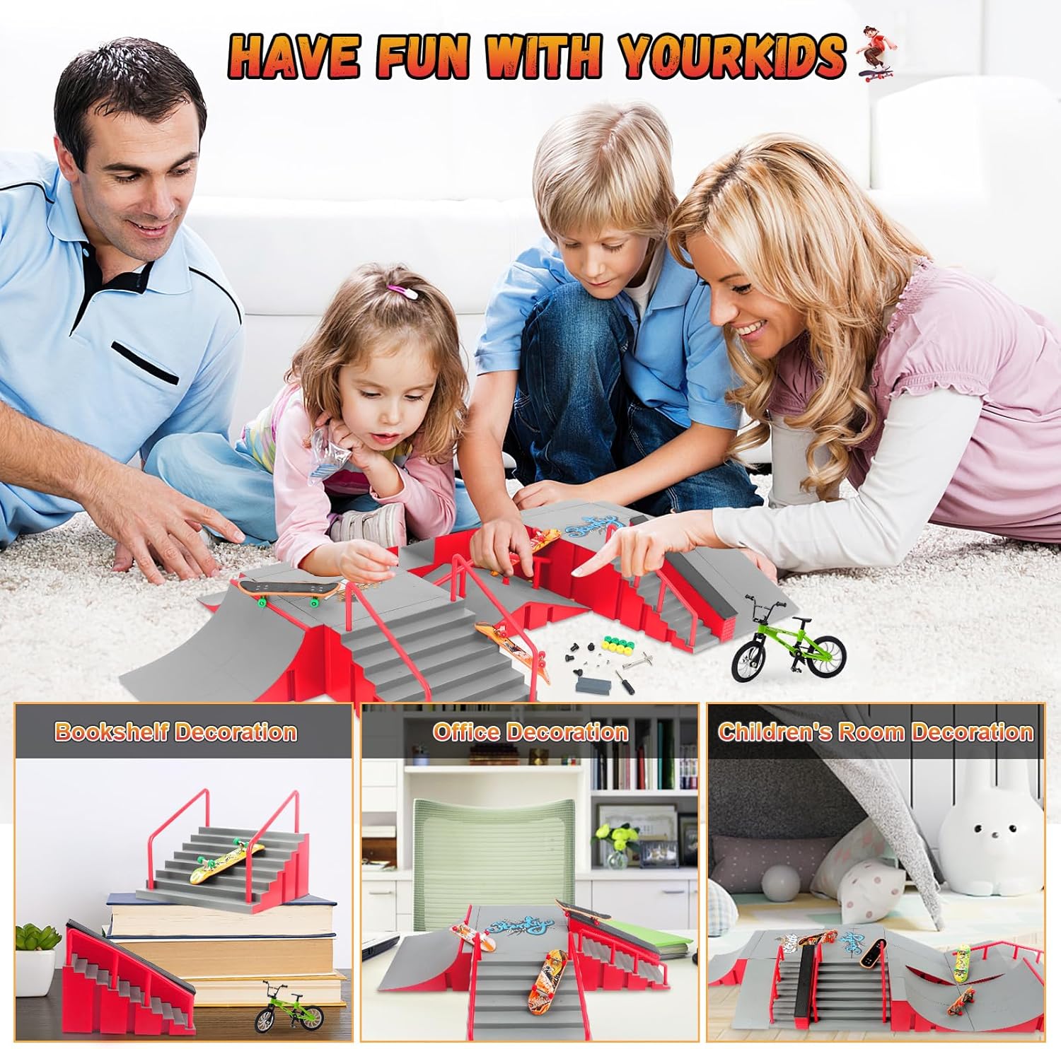 Thumbnail 6 de CS COSDDI 14-in-1 Finger Skateboard Park Kit with 8 Mini Finger Skateboards