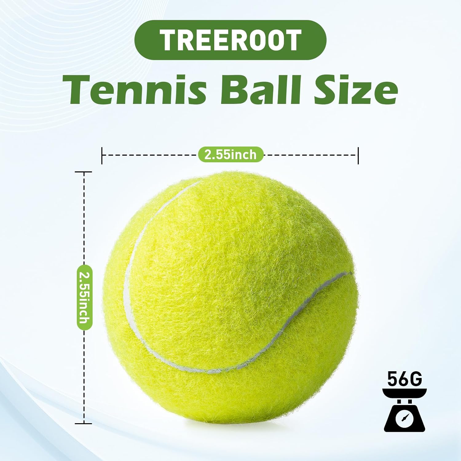 Detalle de Treeroot 40-Pack Tennis Balls with Mesh Bag, High-Visibility Yellow