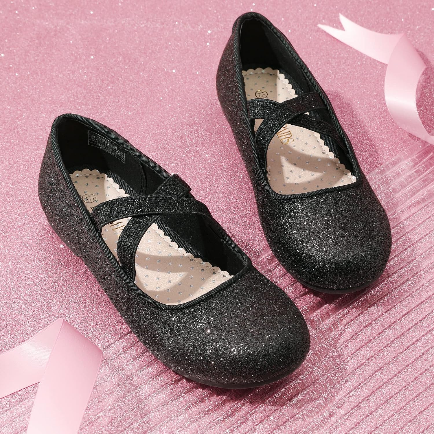 Detalle de Dream Pairs Bambini Ballerine Mary Jane Angie-2: glitterate, comode e versatili per feste e principesse