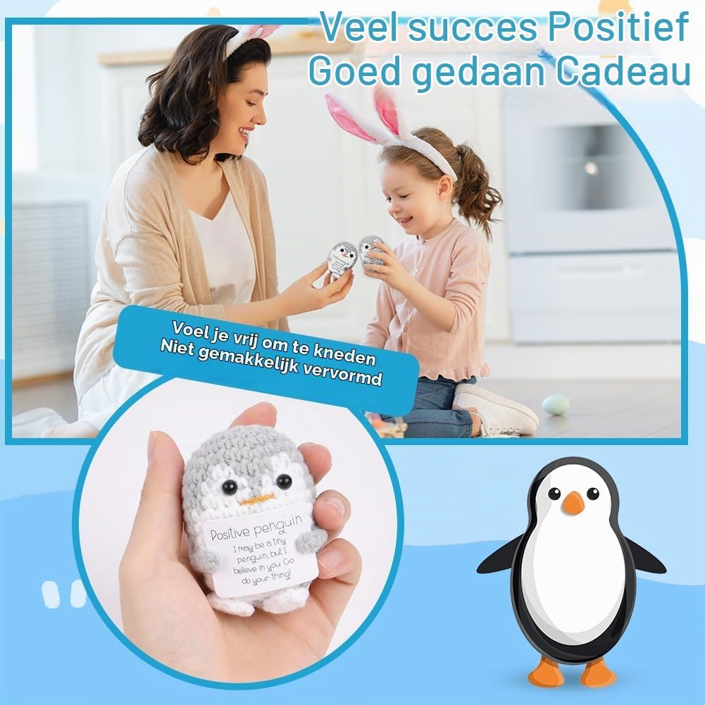 Thumbnail 4 de Vicloon gebreide pop met positieve kaart, handgemaakt en zacht