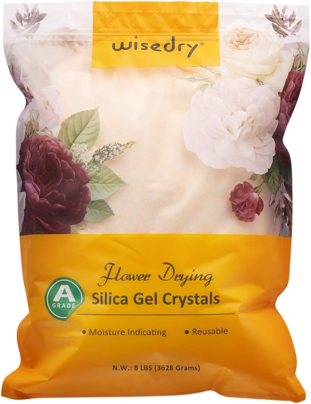 Detalle de Wisedry silikagel för blomtorkning, 2,3 kg, under 1 mm, med färgindikator