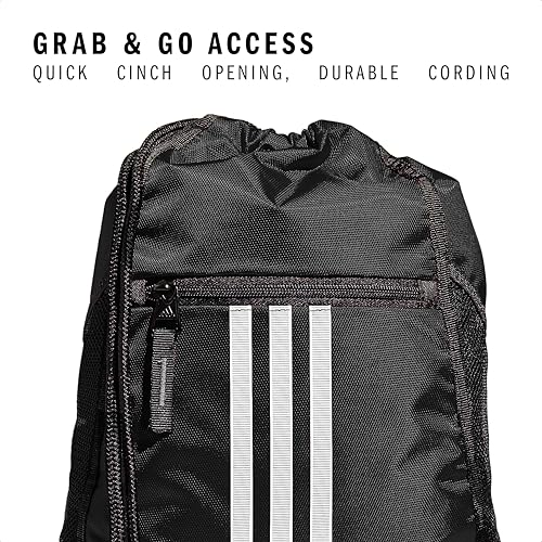 Detalle 2 de adidas Alliance Sackpack – Drawstring Backpack for Sports, Small Gym Bag (Black/2, OSFA)