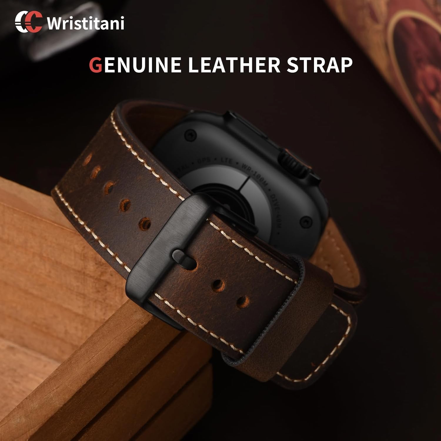 Thumbnail 3 de Wristitani Cinturino in pelle vintage per Apple Watch da 41/42/44/45/49 mm (Uomo e Donna)