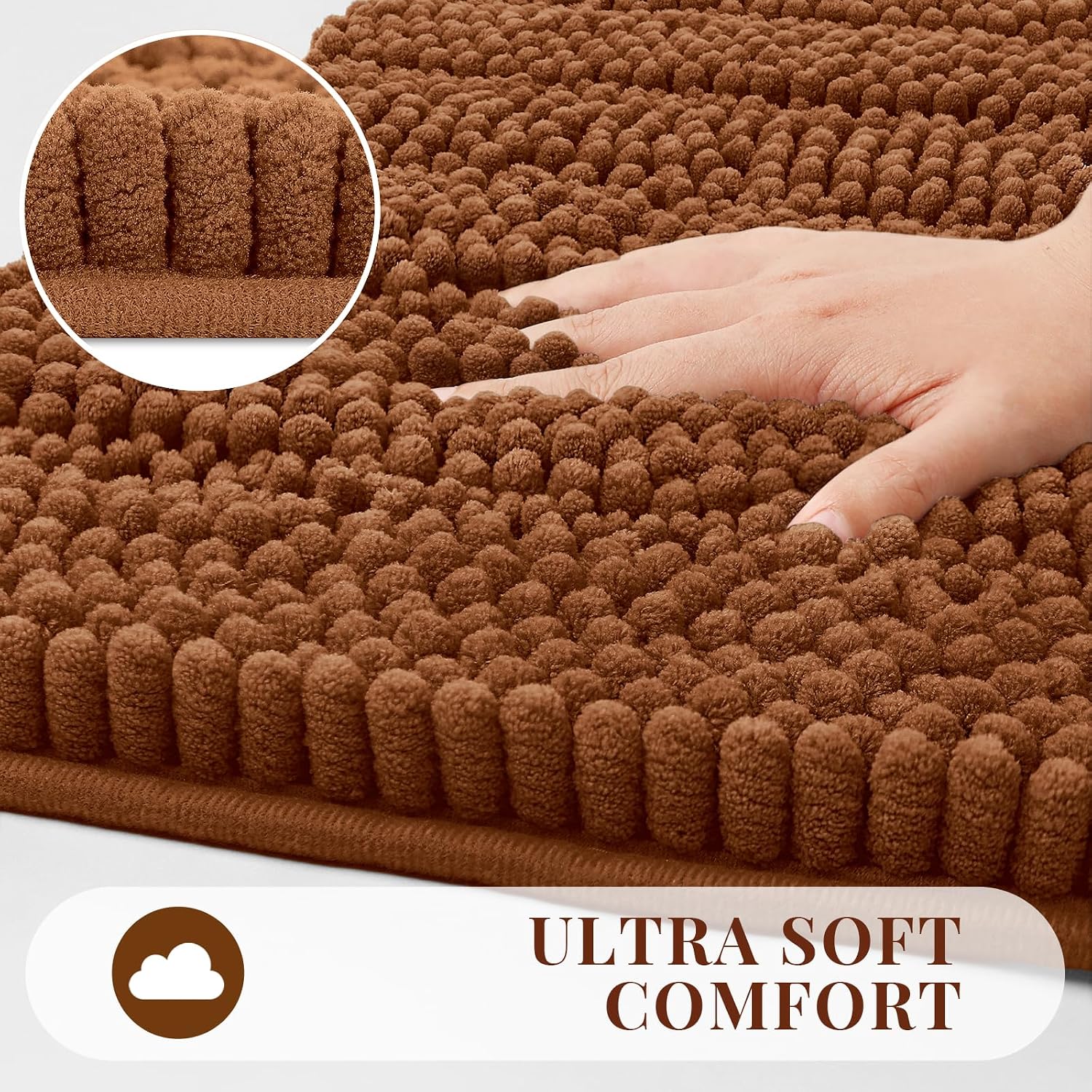 Detalle 2 de Bcoimo Chenille Bath Runner, 70x24