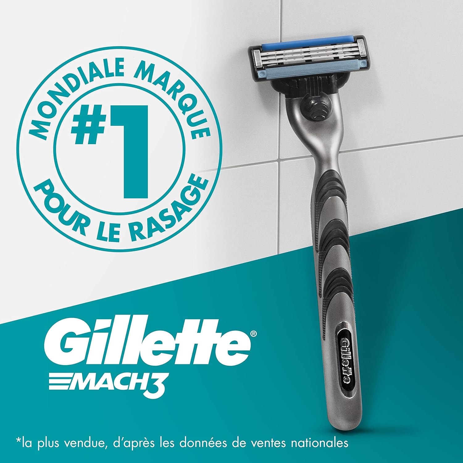 Thumbnail 5 de Gillette Mach3 rasoir homme à 3 lames et manche réutilisable en acier inoxydable