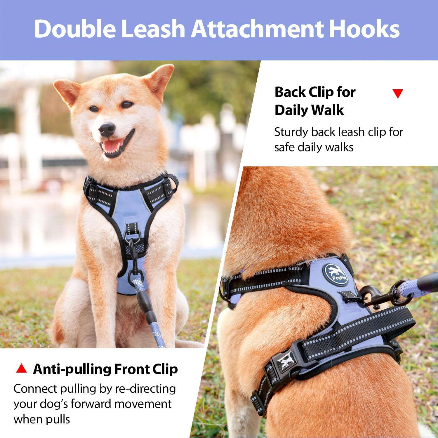 Thumbnail 3 de PoyPet No Pull Dog Harness XL — adjustable, reflective