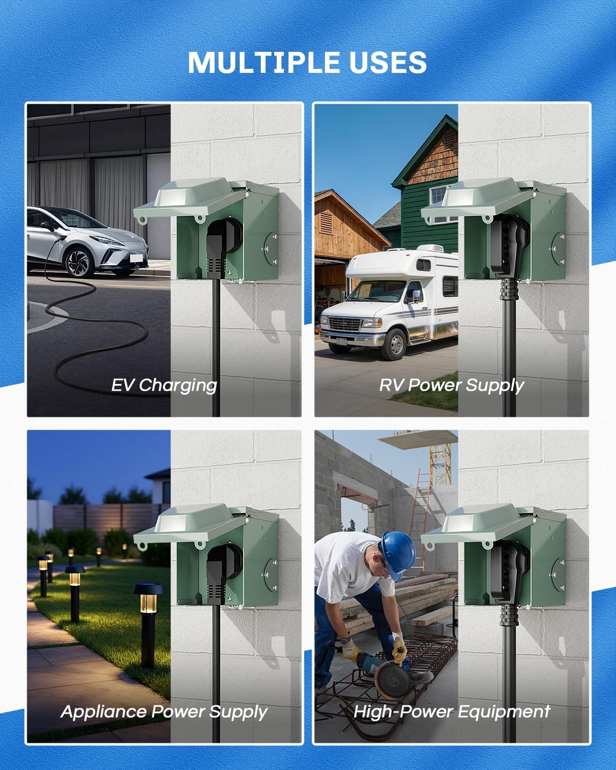 Thumbnail 6 de BEBOBLY BB2073 50 Amp RV Outlet Box, NEMA 14-50R, Lockable Metal Enclosure