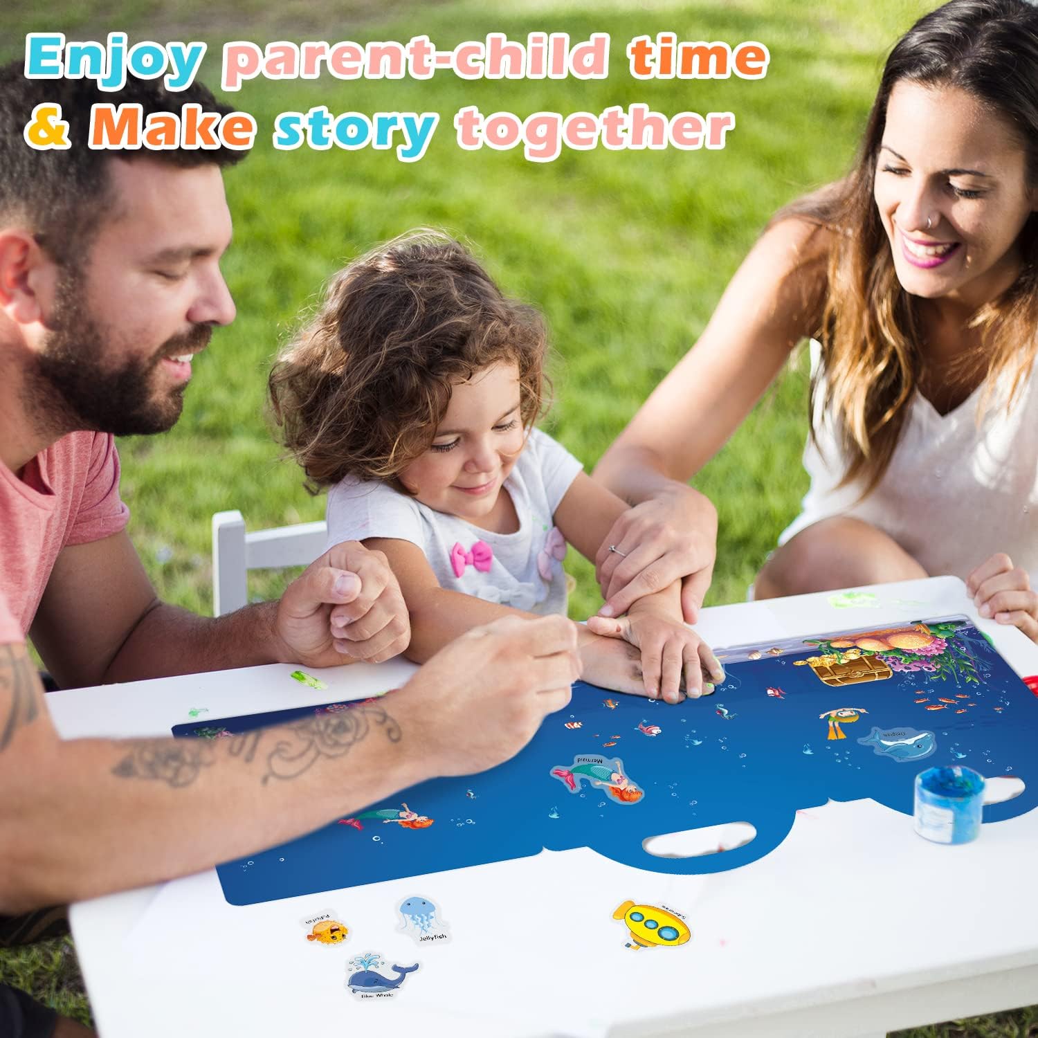 Detalle de GUYUCOM 4 Pack Reusable Sticker Books for Early Learning (Farm, Ocean, Insects, Body) – A UK Kid-Safe DIY Educational Toy