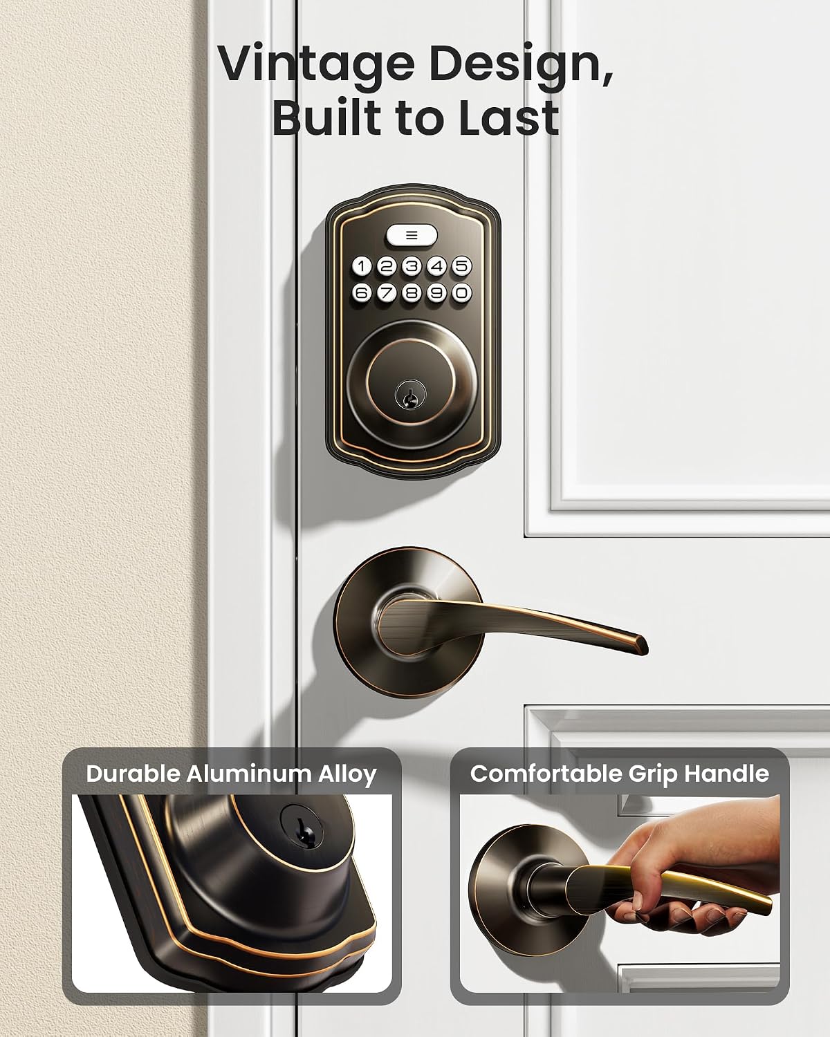 Detalle de Veise Keypad Door Lock, Oil-Rubbed Bronze
