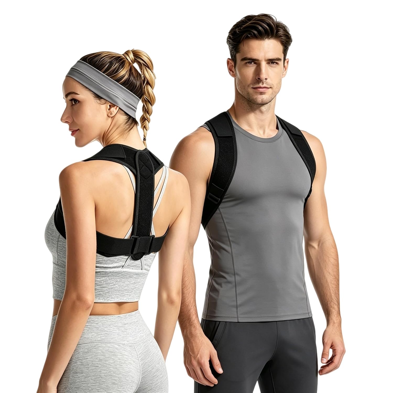 Detalle de sundpik Adjustable Posture Corrector for Women and Men, Breathable Upper Back Brace