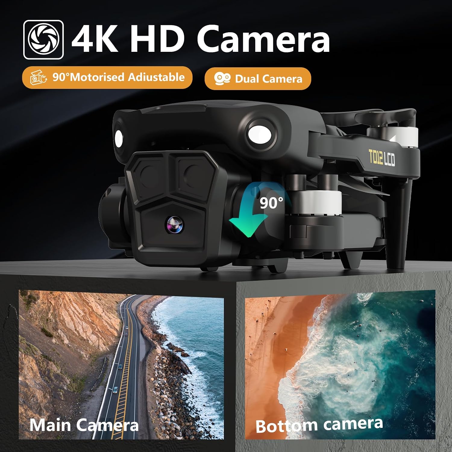 Detalle 2 de Toladrone TD12LCD drone pieghevole con telecamera 4K e trasmissione su schermo LCD