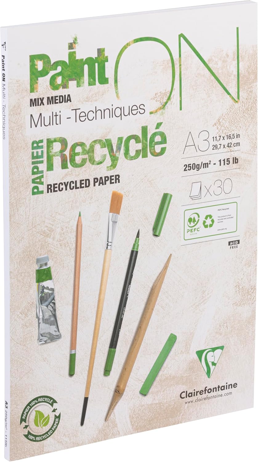 Thumbnail 6 de Clairefontaine 975730C Bloc Collé PaintON Multi-techniques – 25 feuilles A3 250 g, surface lisse
