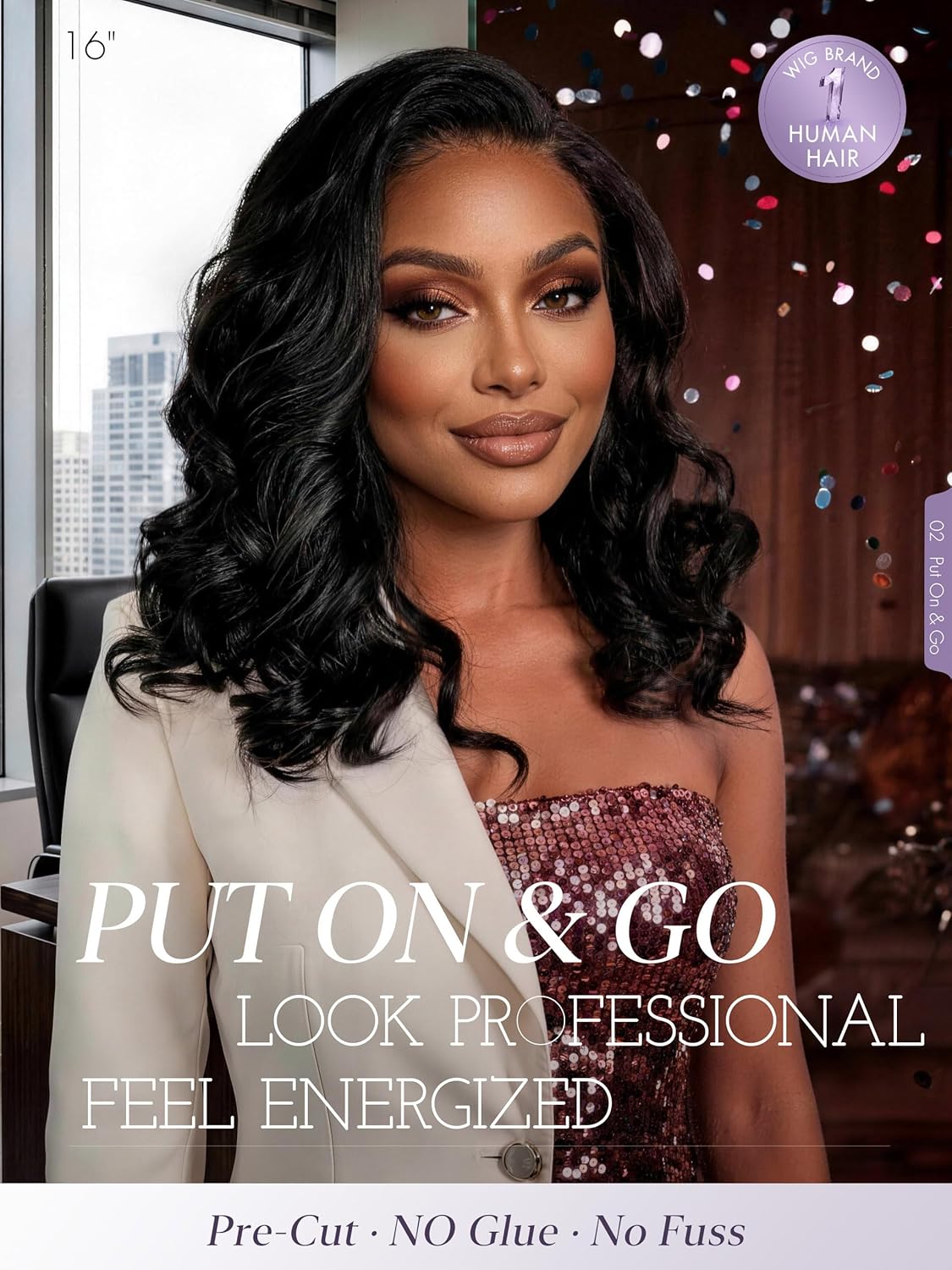 Thumbnail 1 de LUVME HAIR 100% Human Hair Loose Wave Glueless Wig with HD Lace, Pre-Cut Lace & Bleached Knots (12 in)