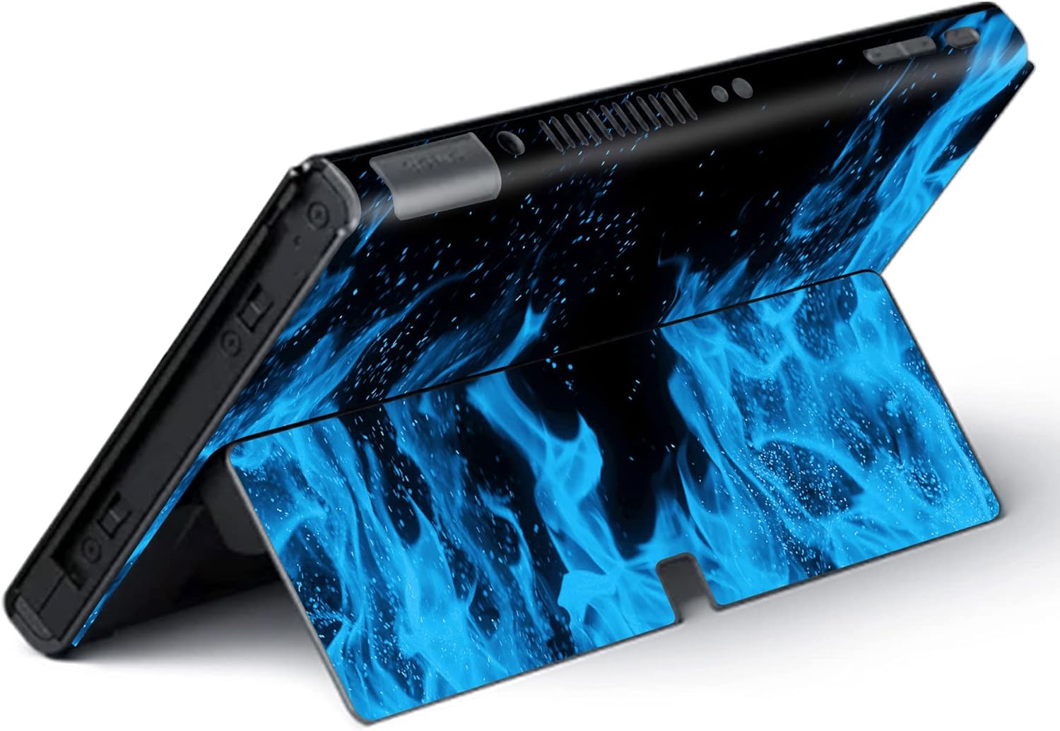 Thumbnail 4 de playvital Full Set Protective Stickers for Nintendo Switch OLED – Blue Flame vinyl skins for console, Joy-Con, dock & grip