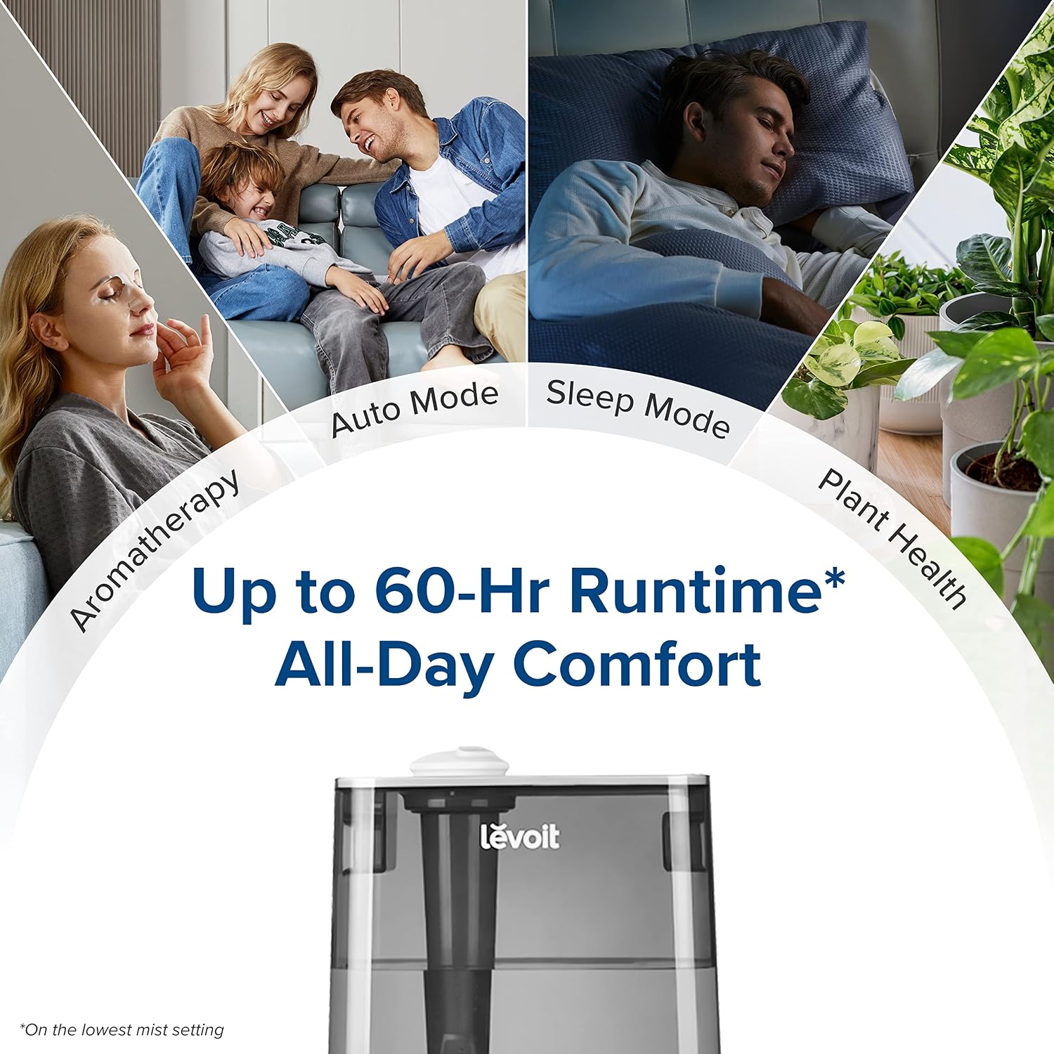 Detalle de Levoit Classic300S Smart Cool-Mist Humidifier, 6 L Top-Fill, Up to 60-Hour Runtime