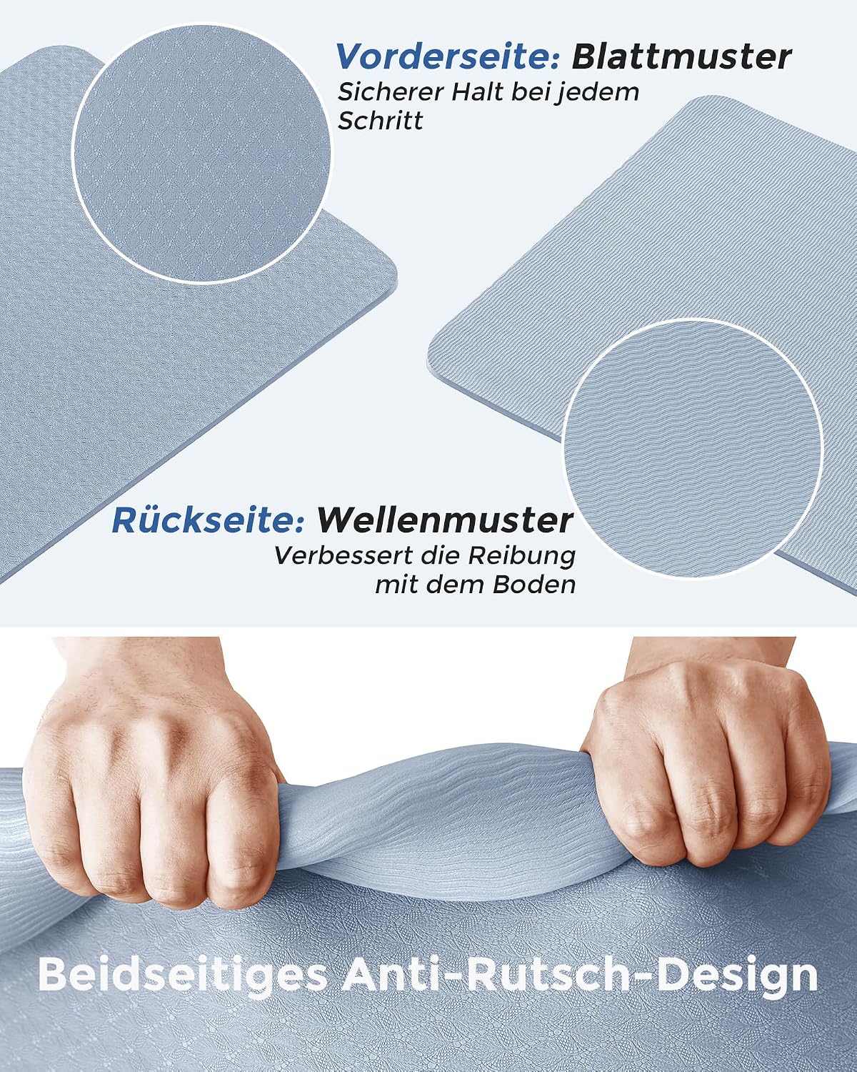 Thumbnail 2 de Narwhal Yogamatte rutschfest aus TPE – Fitnessmatte mit Tragegurt, 183 x 61 x 0,6 cm