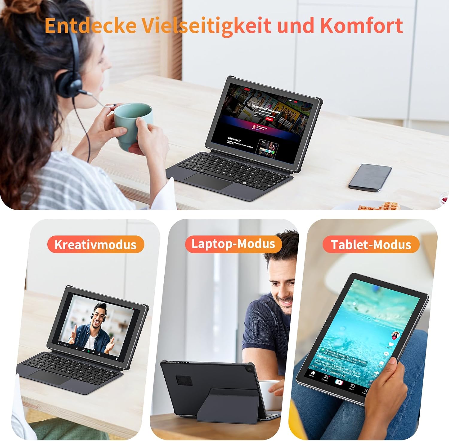 Thumbnail 6 de AWOW AIBOOK 11: 10,1 Zoll 2-in-1 Tablet mit deutscher Tastatur – Alder Lake N95, 12GB RAM, 256GB SSD