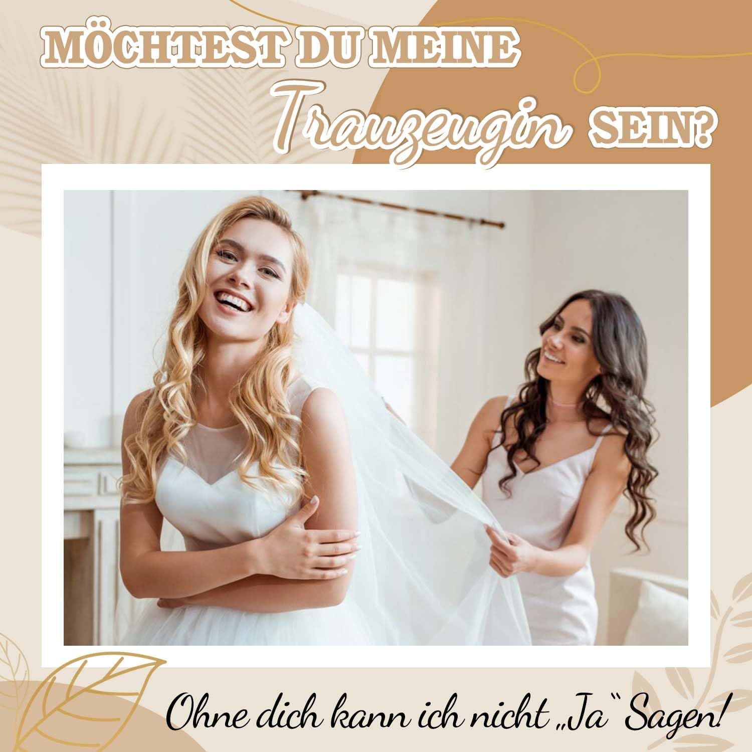 Detalle de KKSJK Trauzeugin Geschenk-Set: Karte, Trockenblumenstrauß & Makramee-Schlüsselanhänger