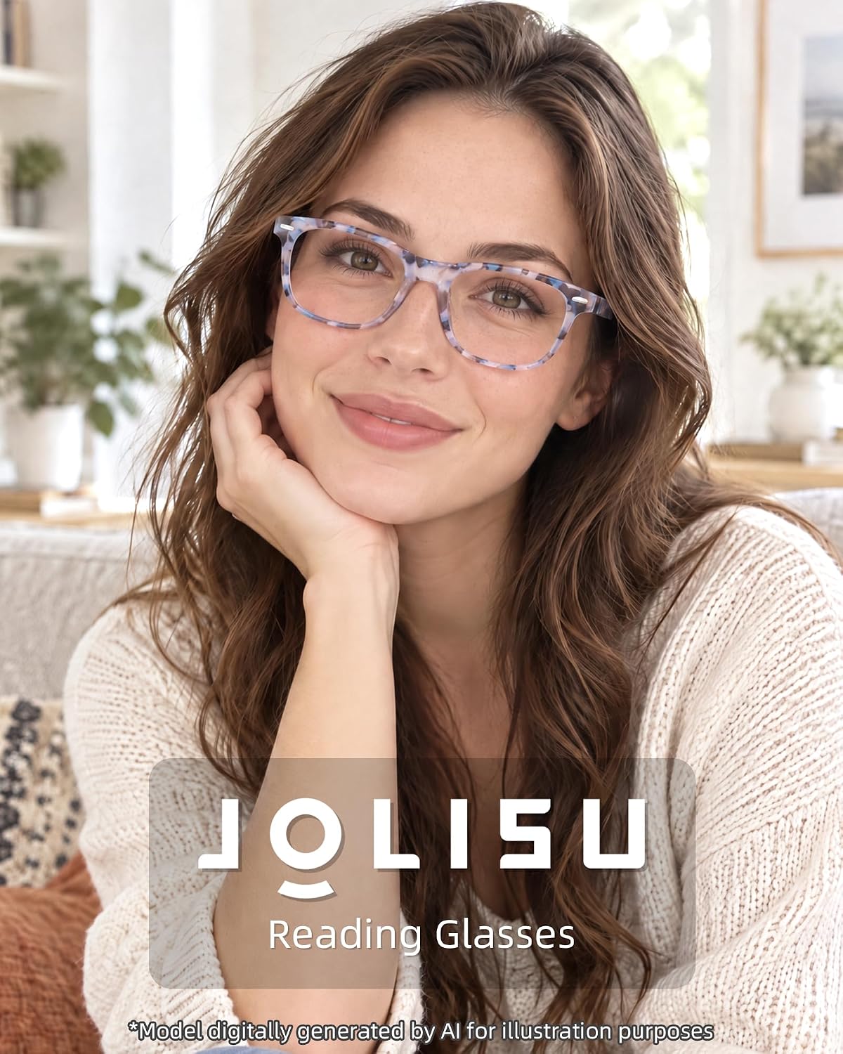 Detalle 2 de JOLISU 5 Pack Reading Glasses for Women — Blue Light Blocking, Spring Hinge Readers (2.00)