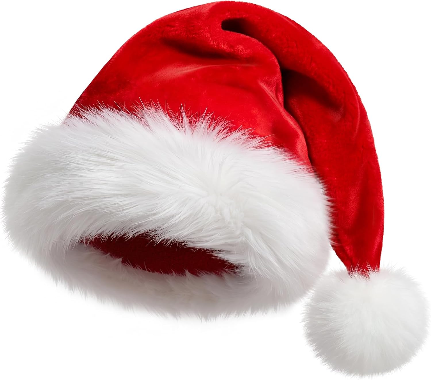 Detalle de Iioscre K-hat1 Santa Hat, Thick Lined Velvet with Fluffy Faux-Fur Brim