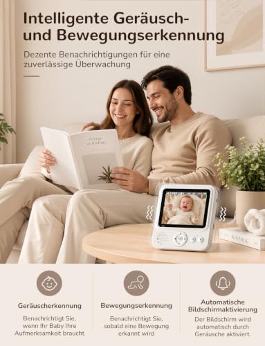 Thumbnail 8 de OBVHNUA Babyphone mit Kamera ohne WLAN – 2,8 Zoll, 720P, VOX bis 96 Std.