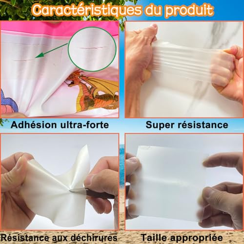 Thumbnail 2 de Kit de réparation KAIHENG 6 pièces TPU – 8,8 cm x 8,8 cm, imperméable pour piscines gonflables et objets tubulaires
