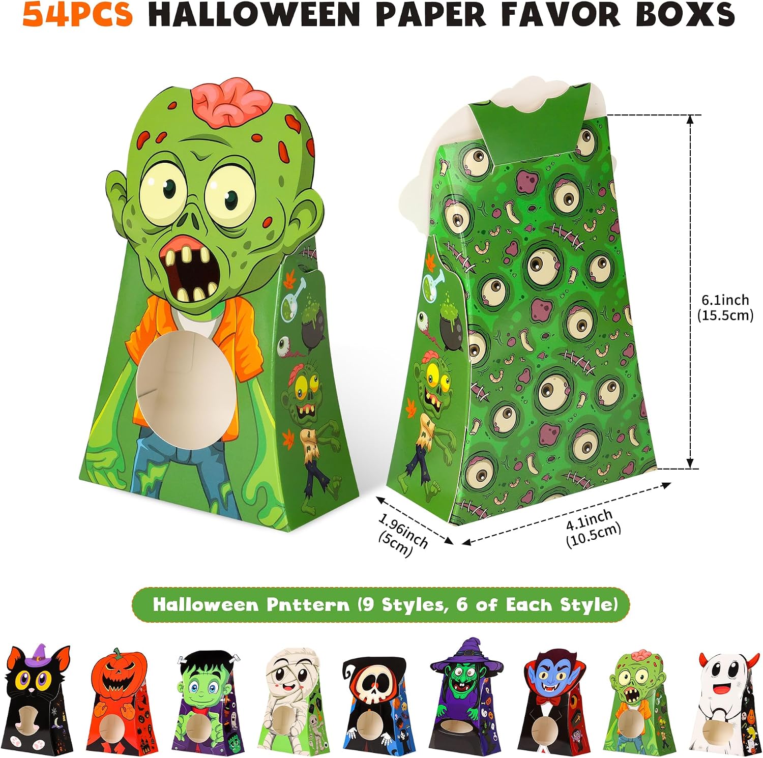 Detalle 1 de Giiffu Halloween Treat Boxes, 54-Pack