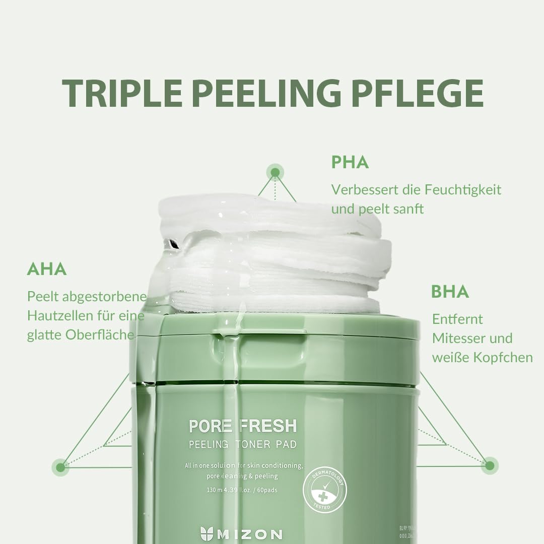 Thumbnail 6 de MIZON PORE FRESH PEELING TONER PAD (x60) für empfindliche Haut