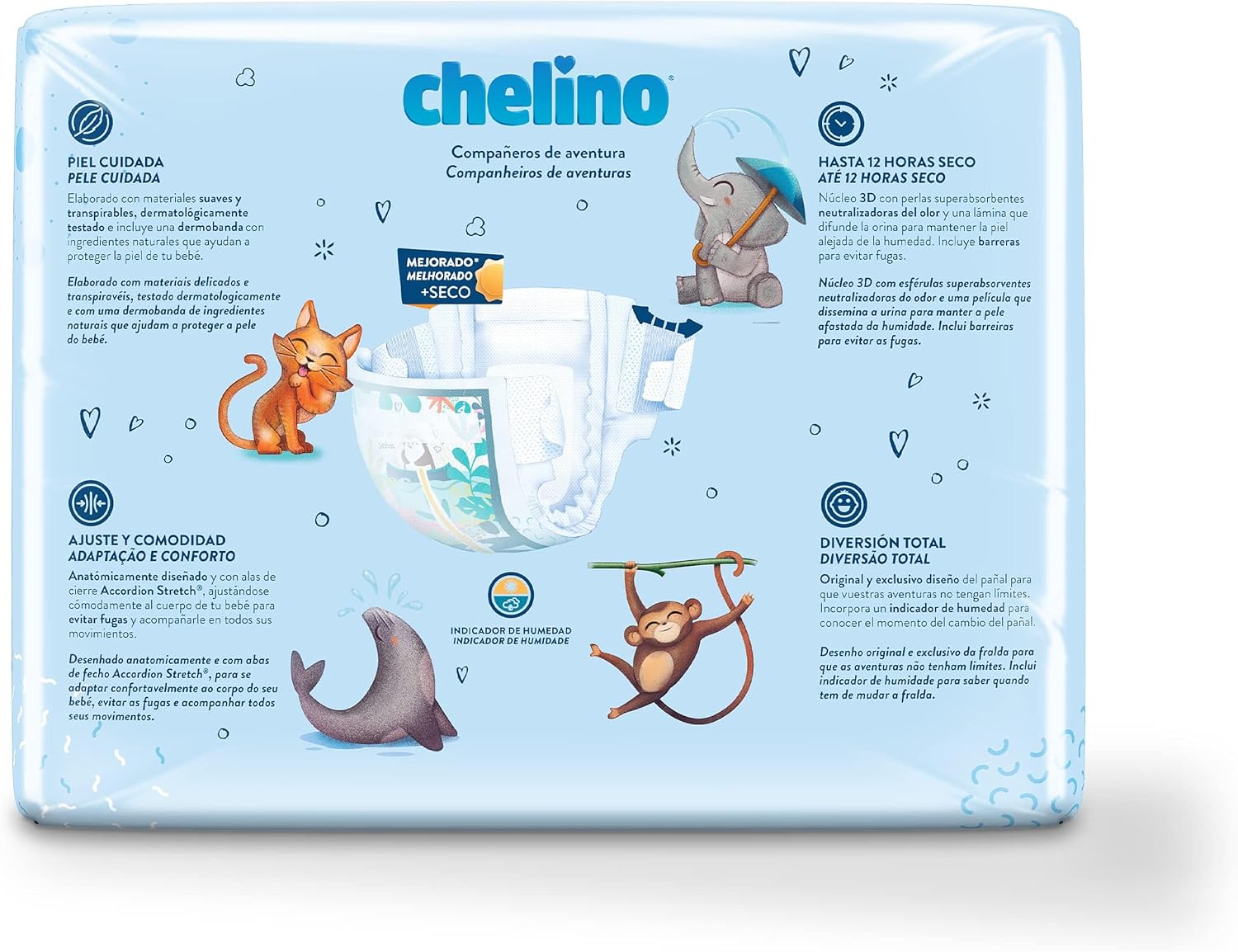 Thumbnail 3 de Chelino Pañal infantil Talla 4 Gateo (9-15 kg) – 204 pañales