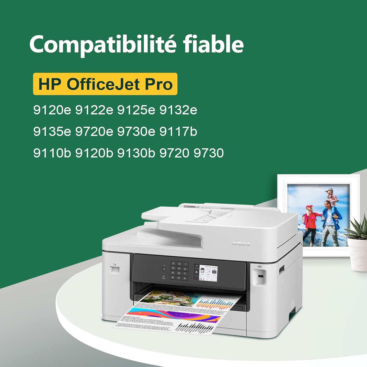 Thumbnail 1 de Kingjet 937 XL – Pack de 4 Cartouches d'encre with Puce, compatibles HP 937/937XL pour OfficeJet Pro (9120e, 9720e, 9730e, 9110b, 9120b, 9130b, 9132e, 9122e, 9135e, 9117b, 9125e, 9720, 9730)