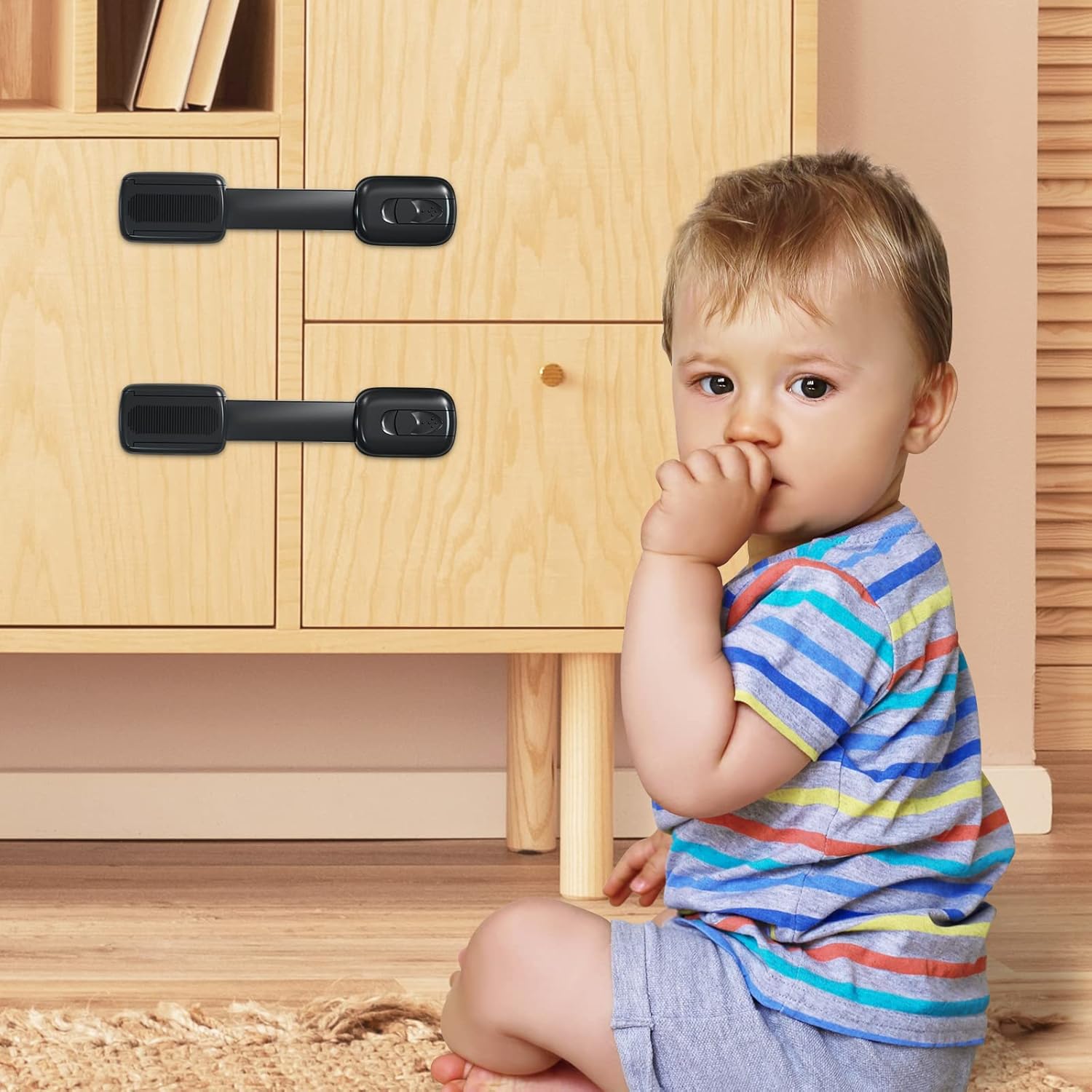 Thumbnail 6 de ECHOCUBE Cupboard Locks for Children, 10 Packs – Adjustable, No-Drill Baby-Proof Safety Latches