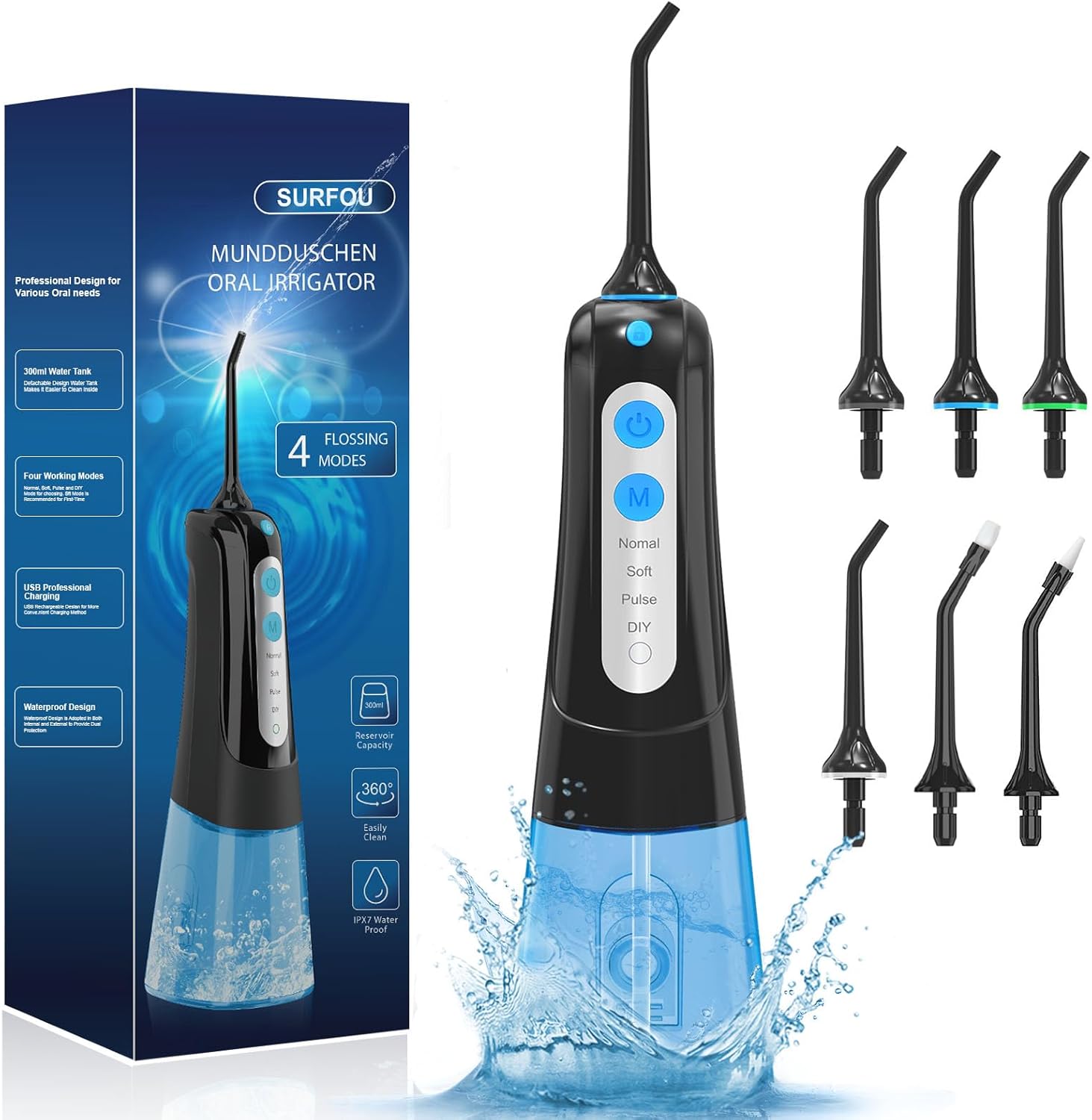 Detalle de SURFOU Irrigador Dental Portátil 30 usos