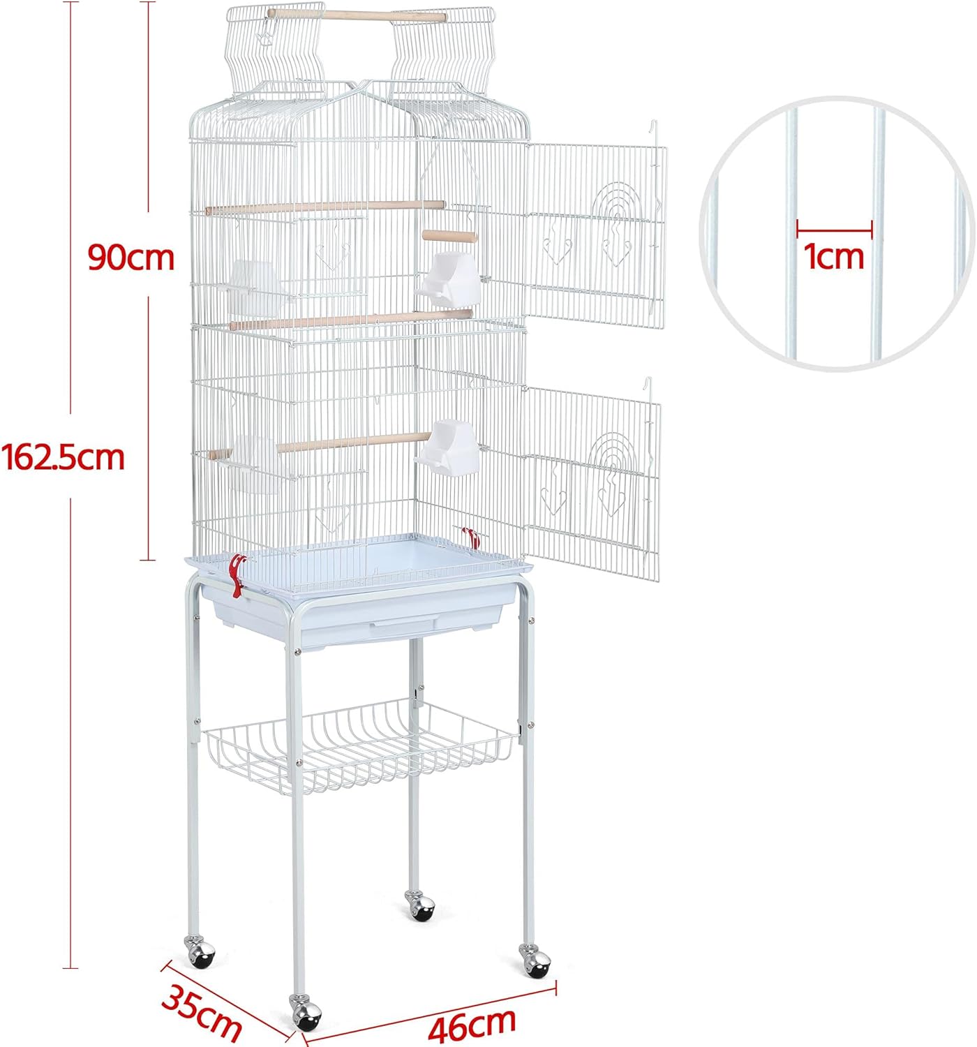 Detalle de Yaheetech Metal Bird Cage 92.5cm